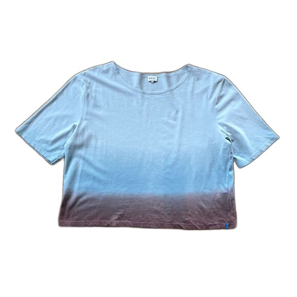 KULE Blue Brown Ombre Box Crop Top T Shirt Tee Top Women's Size Large - Picture 3 of 10